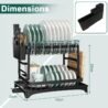 Dish Drying Rack 2 Tier with Utensil Holder & Drainboard