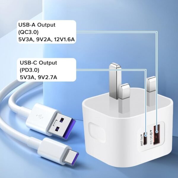Necomi USB-A and C-Type Charger 2 Ports 25W